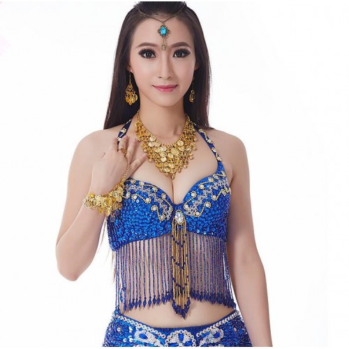  Performance  Women Dancewear Professional Oriental Beads Costume Belly Dance Bra Belt Sujetador de danza del vientre